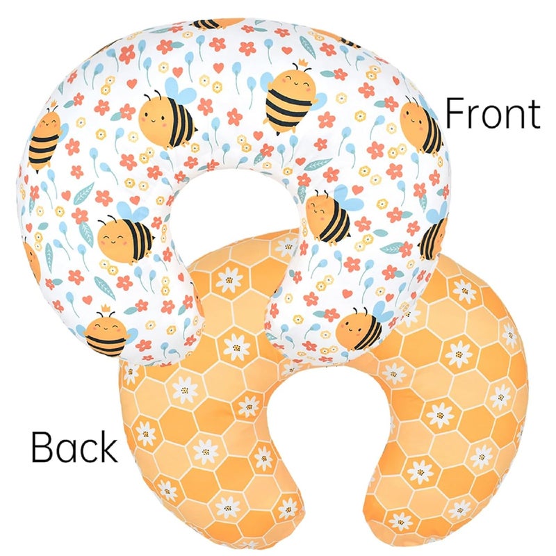 Winmany 2 Pack Baby Nursing Pillow Cover Newborn U-Shaped Breastfeeding Pillowcase Cushion Cover Stretchy Replaceable Forest&Floral Pillow Cover Slipcover 22.5x21 - Image 2